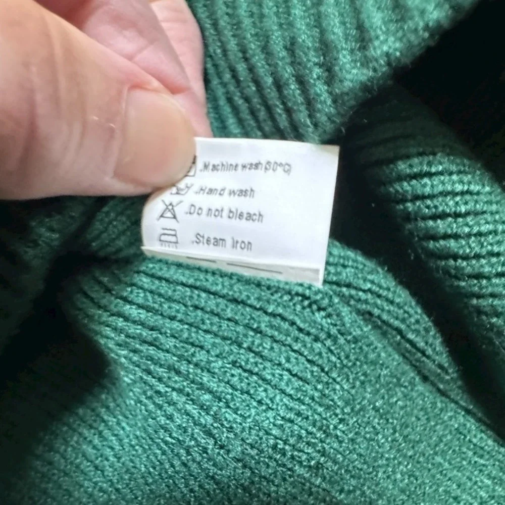 ZESICA Womens Plus Size Oversized Knit Sweater Long Sleeve Green XXL